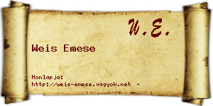 Weis Emese névjegykártya